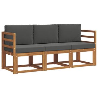 vidaXL Conjunto De Sof&aacute;s De Exterior 3 Pcs Natural Y Antracita Vidaxl