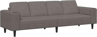 vidaXL Fabric Sofa with Cushion Light Grey 208 cm Corduroy fabric vidaXL