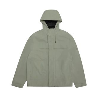 Rains Suva Hardshell Cargo Jacket - Dames - Regenjassen - Groen - XL - Polyester - Jassen