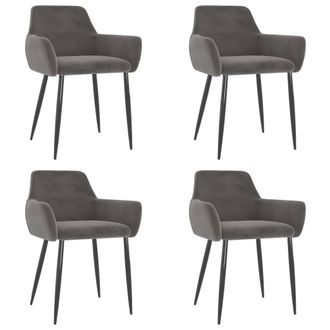 vidaXL Sillas De Comedor 4 Unidades Terciopelo Gris Oscuro Vidaxl