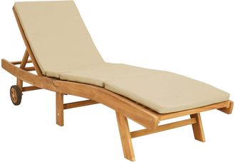 vidaXL Tumbona Poli&eacute;ster Marr&oacute;n Y Beige Vidaxl