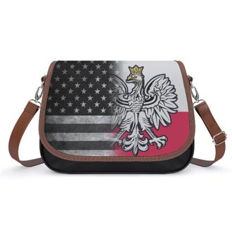 Generic Vintage US & Polish Flag Fashion Womens Crossbody Bags Novelty Handbag Shoulder Bag Purse