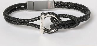 Ferragamo Bracciale Gancini Ferragamo in pelle e ottone