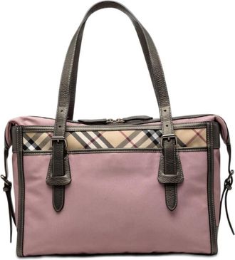 Burberry Pre-owned Burberry Nova Check and Leather Trimmed Canvas Tote Ladies XWZUE844SG32E5KJ