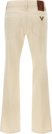 Valentino Garavani Womens Beige Cotton Flared Jeans Clothing