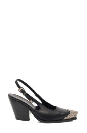 Free People Womens Brayden Slingback Heel In Black Tide Leather