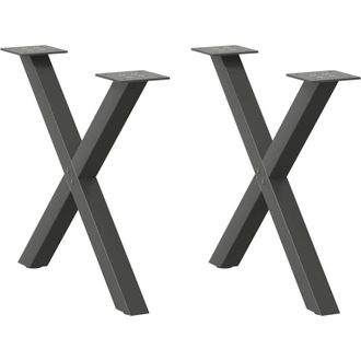 vidaXL Patas Para Mesa De Centro En Forma De X (2 Unidades), Antracita, 60 X (42-43) Cm, Acero Vidaxl
