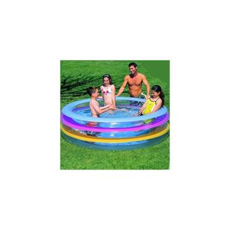 Trade Shop Trade Shop - Piscina Gonfiabile Rotonda Fuori Terra 3 Anelli In Vinile 152 X 51 Cm
