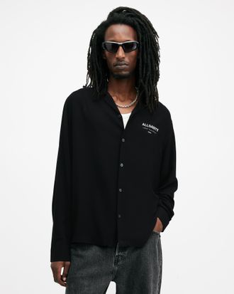 AllSaints Underground Long Sleeve Relaxed Fit Shirt