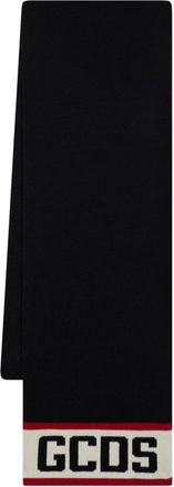 GCDS Rib-Knit Sjaal - Dames - Wintersjaals - Zwart - ONE Size - Wol - Accessoires