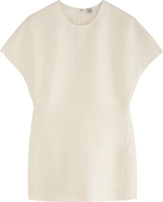 Toteme Panelled Wool-blend top - Cream - 34 (UK6 / XS)
