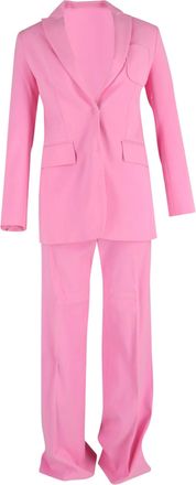 Joseph Single-Breasted Blazer and Trousers Set in Pink Wool