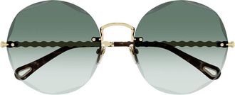 Chlo&eacute; Sunglasses Ch0254 S 003 Gold/Green Woman