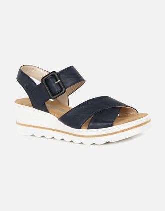Rieker Womens Jamaica Womens Wedge Heel Sandals - Black - Size: 6.5