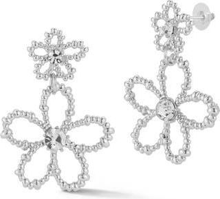 Sphera Milano Flower Drop Earrings in Silver at Nordstrom Rack
