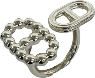 Herm&egrave;s Silver Silver 925 Band Ring (Pre-Owned)