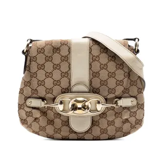 Gucci Pre-owned Gucci GG Canvas Horsebit Shoulder Bag Unisex 930J1NWO4JHWXBZD