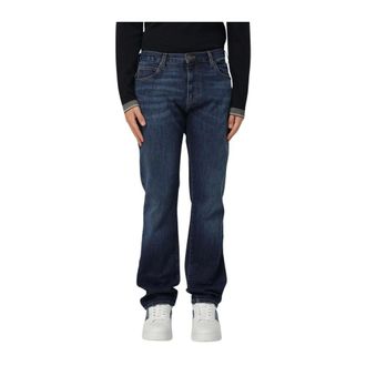Emporio Armani Straight Fit Jeans, male, Blue, W34, J76 Straight-fit Jeans