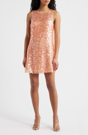 Saylor Kitty Paillette Sequin Minidress in Blush at Nordstrom, Size X-Small