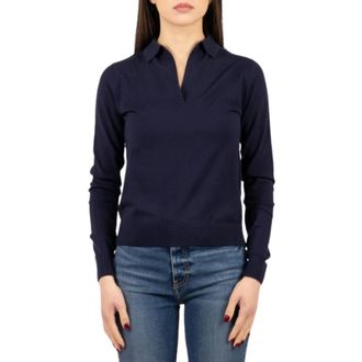 Max Mara V-neck Knitwear, female, Blue, Size: S Maglia M/C