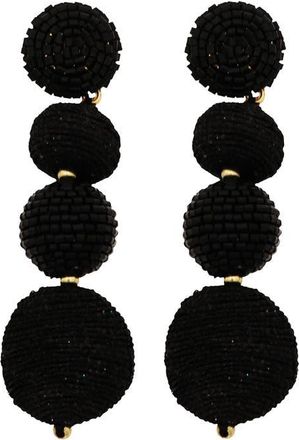 Panacea Linear Ball Drop Earrings in Black at Nordstrom