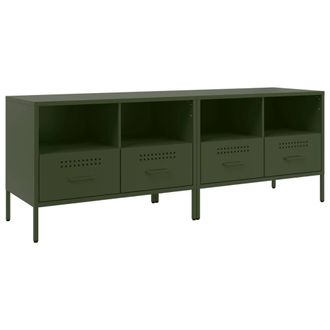 Berkfield Home TV Cabinets 2 pcs Olive Green 68x39x50.5 cm Steel