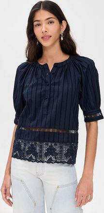 Ulla Johnson Faye Puff Sleeve Blouse In Midnight