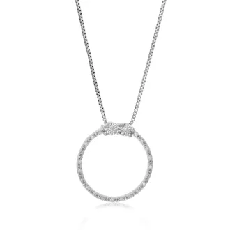 Vir Jewels 1/12 cttw Lab Grown Diamond Circle Pendant Necklace in Sterling Silver with Chain For Women