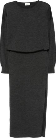 P.A.R.O.S.H. Abito midi a maniche lunghe - Grigio