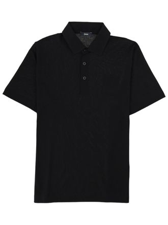 Herno Short-Sleeve Minimalist Cotton Polo Shirt