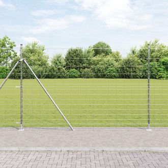Berkfield Home Field Fence 1.6x25 m Galvanised Steel in Silver