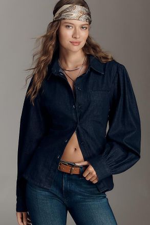Pilcro Long-Sleeve Denim Buttondown Shirt