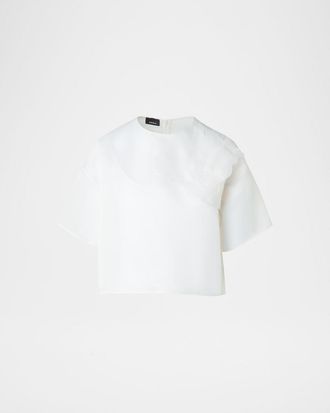 Akris 3D Anemone Silk Organza Blouse