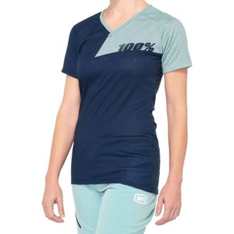 100% Airmatic Jersey Top In Navy/seafoam