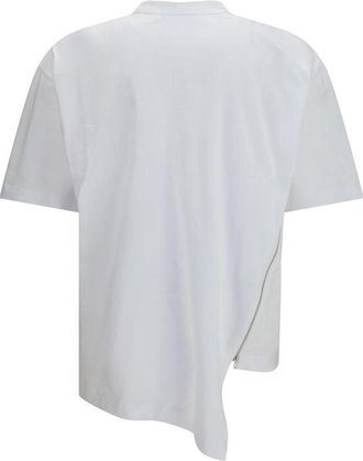 Comme Des Gar&ccedil;ons Cotton Crewneck with Side Zippers T-Shirt - White