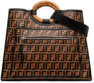 Fendi Pre-owned Fendi Large Zucca Embossed Leather Runaway Shopper Satchel Ladies LF6SY5RIR16LVZ7A