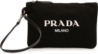 Prada Pre-owned Prada Canapa Canvas Logo Wrislet Pouch Ladies 0XUYWL5HCC6612AP