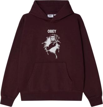 Obey Hoodies & sweatvesten, Heren, Bruin, XL, Katoen, Faded Hood Sweatshirt voor Mannen