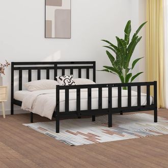 vidaXL Vidaxl - Estructura De Cama Sin Colch&oacute;n Madera De Pino Negro 200x200 Cm