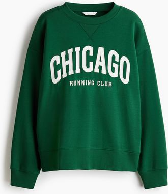 H&M Sweatshirt mit Motiv - Green