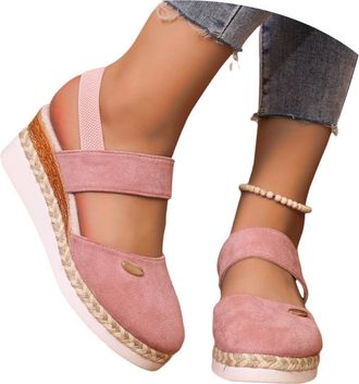 Generic Orthopedic Wedge Platform Sandals For Women UK with Ankle Strap Closed Toe Non-Slip Shoes Boho Low Heel Espadrilles Arch Support Summer Beach Walking 