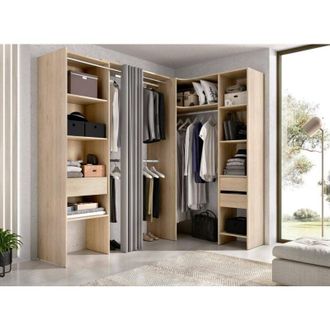 Dmora Guardaroba grande Bazena, Mobile camera da letto, Cabina armadio portabiti, Armadio appendiabiti, 214x141 h205 cm, Rovere - Dmora