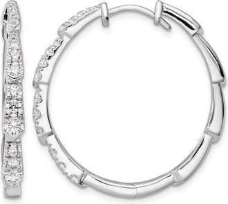 Diamond2Deal 14k Gold 1 1/5 ct Lab Grown Diamond Fancy Hoop Earrings VS Clarity, D-E Color