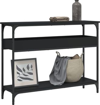 vidaXL Mesa Consola Con Estante Madera Ingenier&iacute;a Negra 100x29x75 Cm Vidaxl