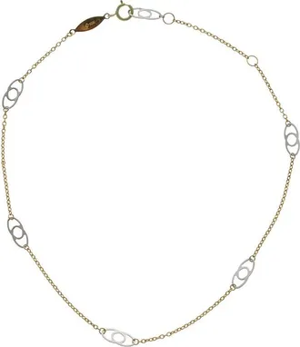 Italian Gold, Inc 10K Interlocking Oval Station Adjustable Anklet
