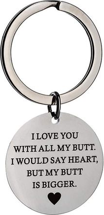 Generic Funny Keychain Necklace I Love You with All My Butt Dog Tag Gift for Boyfriend Husband Men GiftDurability