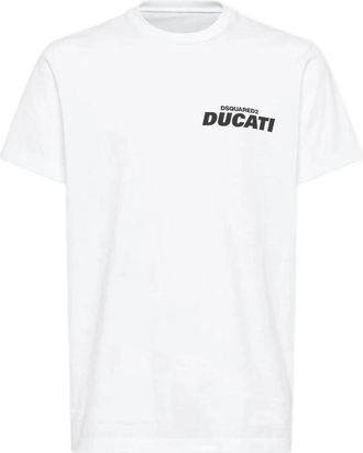Dsquared2 Ducati Logo T-shirt - Heren - T-shirts - Wit - M - Katoen - Tops