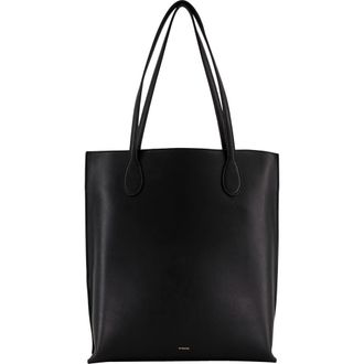 Vince Athene Leather Tote in Black at Nordstrom