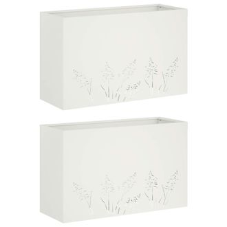 vidaXL Macetero De Jard&iacute;n 2 Uds. Blanco 80 X 20 X 49 Cm Vidaxl