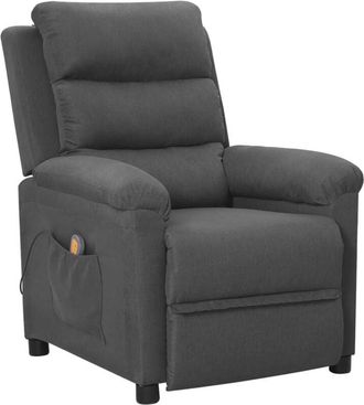 vidaXL Sill&oacute;n De Masaje De Tela Gris Oscuro Vidaxl